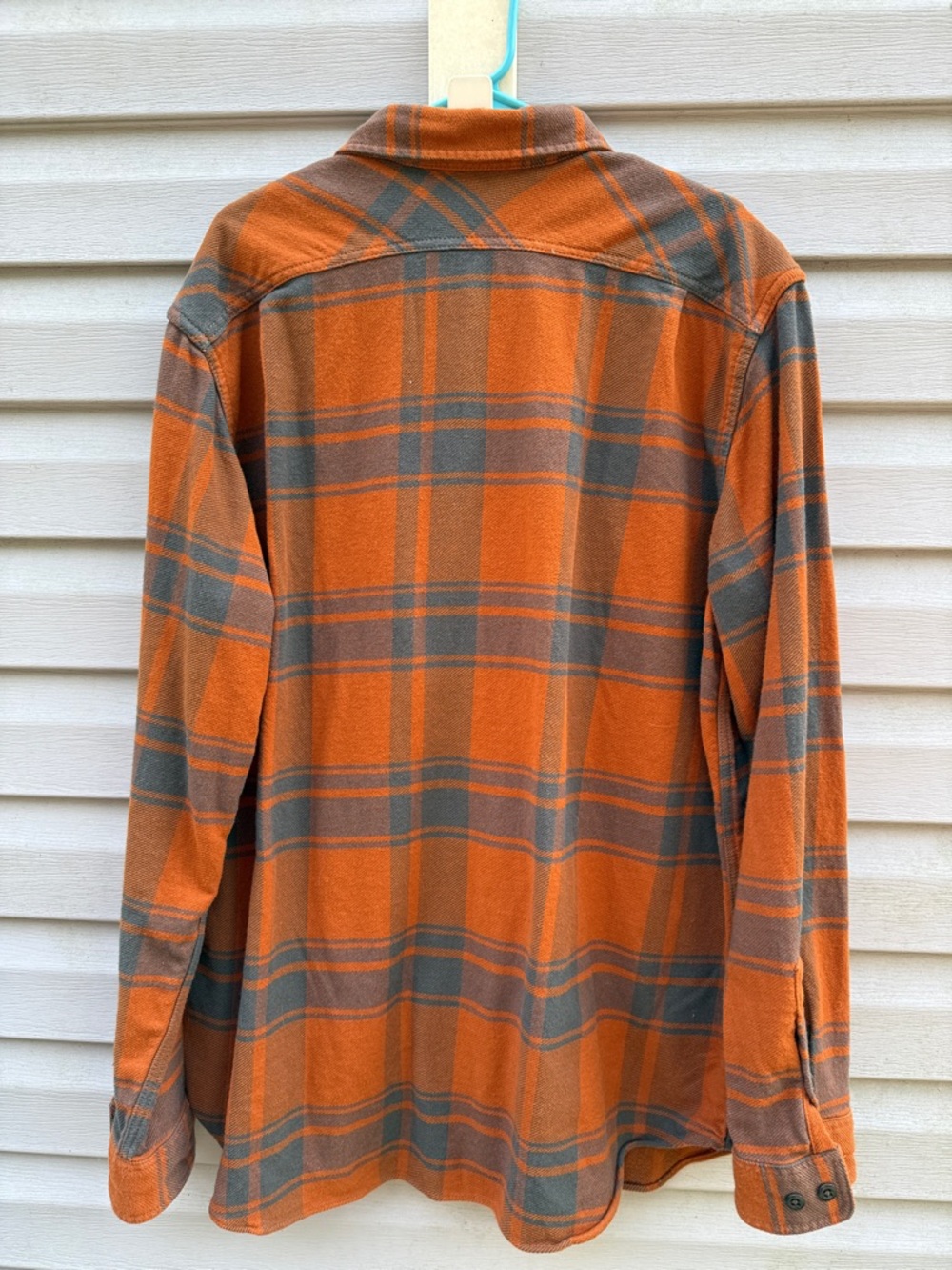 Filson | Mens Flannel Orange Gray Plaid Button Down Shacket size XXL - Picture 4 of 4